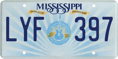 MS license plate LYF397