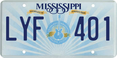 MS license plate LYF401