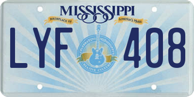 MS license plate LYF408