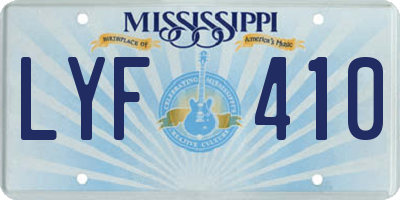 MS license plate LYF410