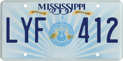 MS license plate LYF412