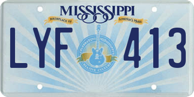 MS license plate LYF413