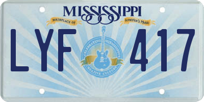 MS license plate LYF417