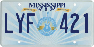 MS license plate LYF421