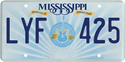 MS license plate LYF425