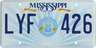 MS license plate LYF426
