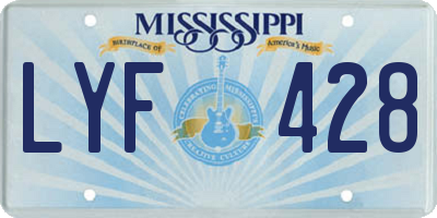 MS license plate LYF428
