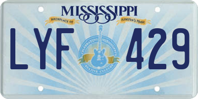 MS license plate LYF429