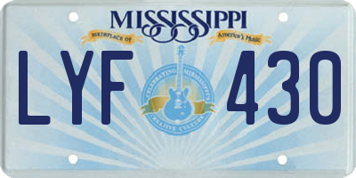 MS license plate LYF430