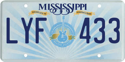 MS license plate LYF433