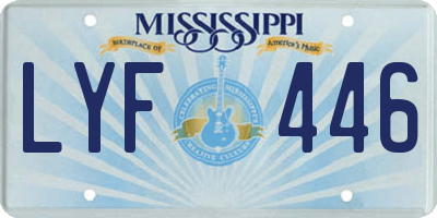 MS license plate LYF446