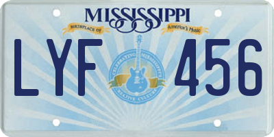 MS license plate LYF456