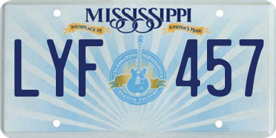 MS license plate LYF457