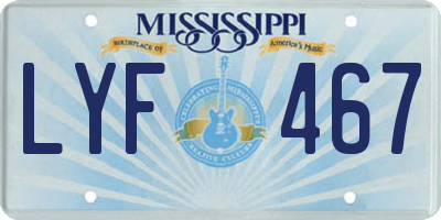 MS license plate LYF467