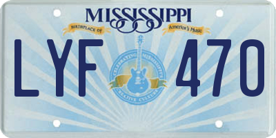 MS license plate LYF470