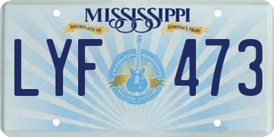 MS license plate LYF473