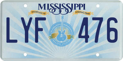 MS license plate LYF476