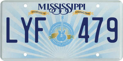 MS license plate LYF479