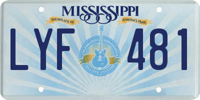 MS license plate LYF481