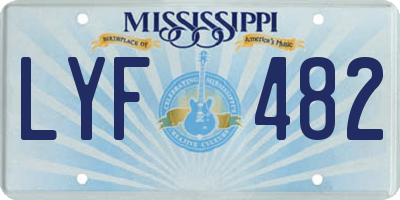 MS license plate LYF482