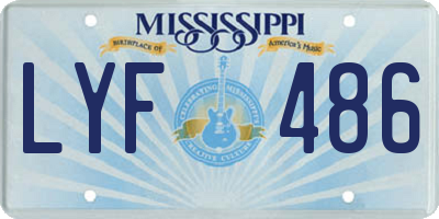 MS license plate LYF486