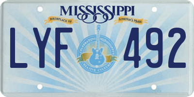 MS license plate LYF492