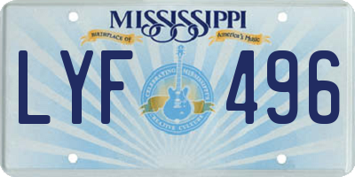 MS license plate LYF496