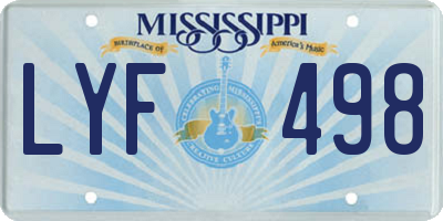 MS license plate LYF498