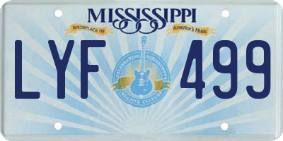 MS license plate LYF499