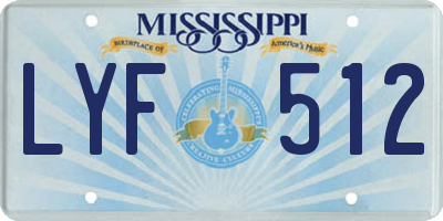 MS license plate LYF512