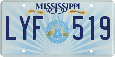 MS license plate LYF519