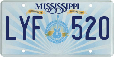 MS license plate LYF520