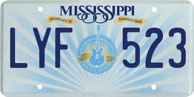 MS license plate LYF523