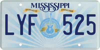 MS license plate LYF525