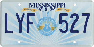 MS license plate LYF527