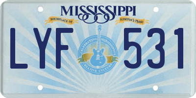 MS license plate LYF531