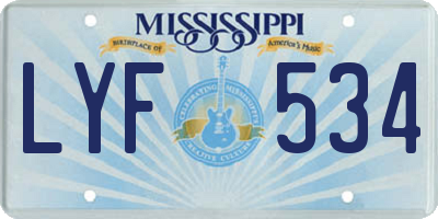 MS license plate LYF534