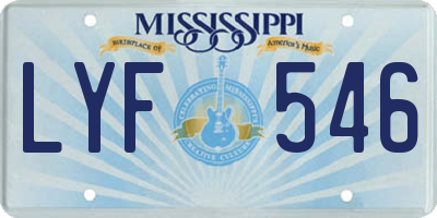 MS license plate LYF546