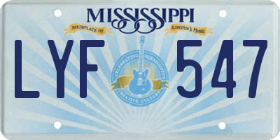 MS license plate LYF547