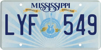 MS license plate LYF549