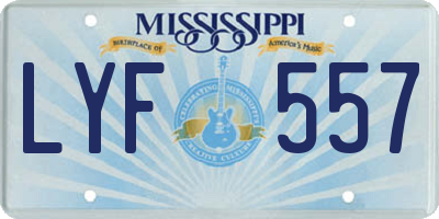 MS license plate LYF557