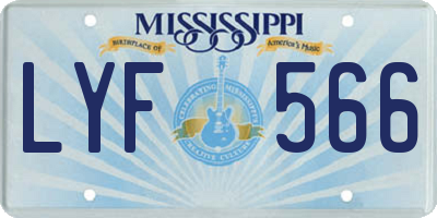 MS license plate LYF566