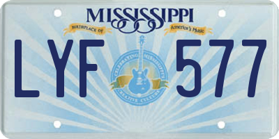 MS license plate LYF577