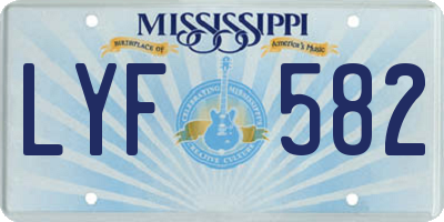 MS license plate LYF582