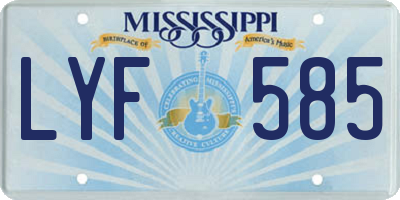 MS license plate LYF585