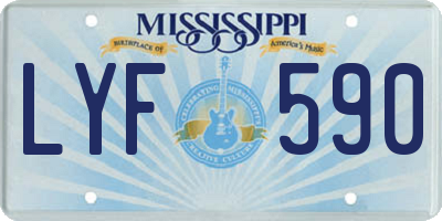MS license plate LYF590