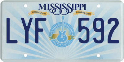 MS license plate LYF592