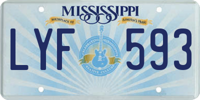 MS license plate LYF593