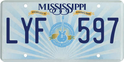 MS license plate LYF597
