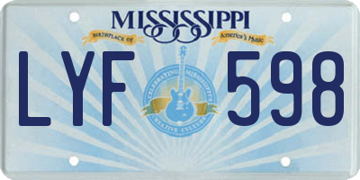MS license plate LYF598